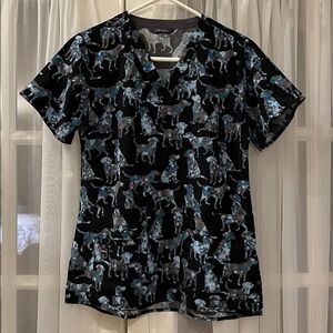 Carhartt Scrub Top with Dog Print
